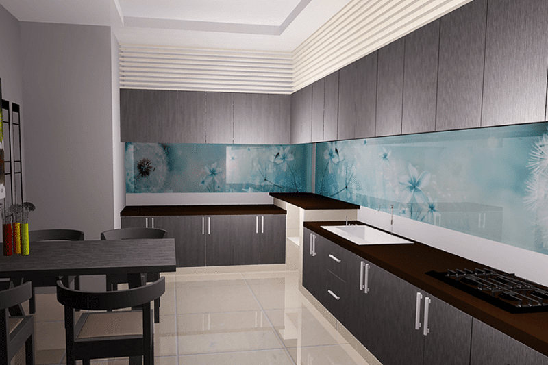 Báo giá kính ốp bếp màu - kính ốp bếp Hoa văn 3D đẹp 2021