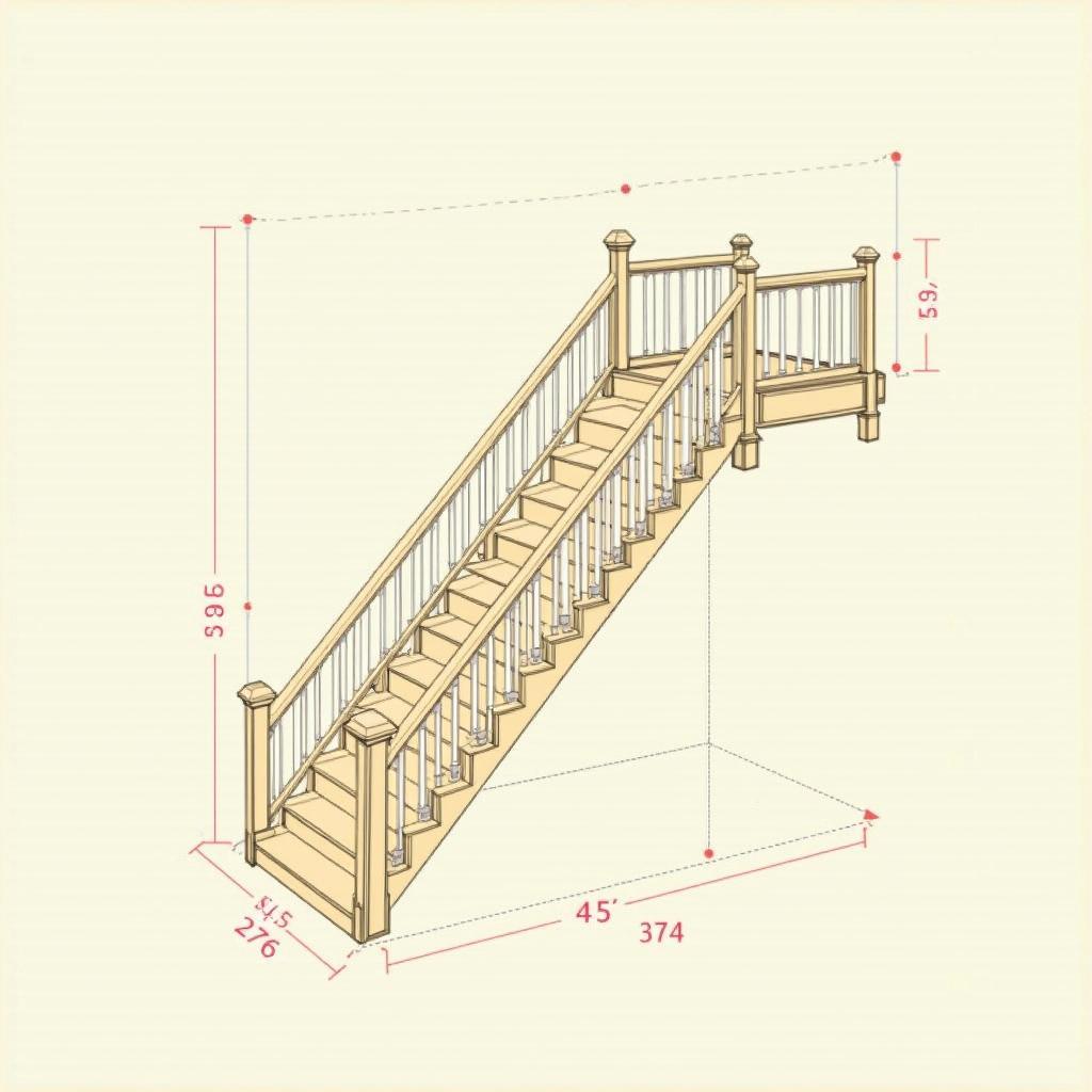 Bản vẽ mặt bằng chi tiết cầu thang gỗ tự nhiên