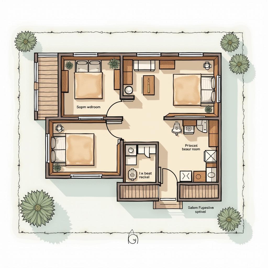 Bản vẽ mặt bằng chi tiết mẫu nhà homestay bungalow