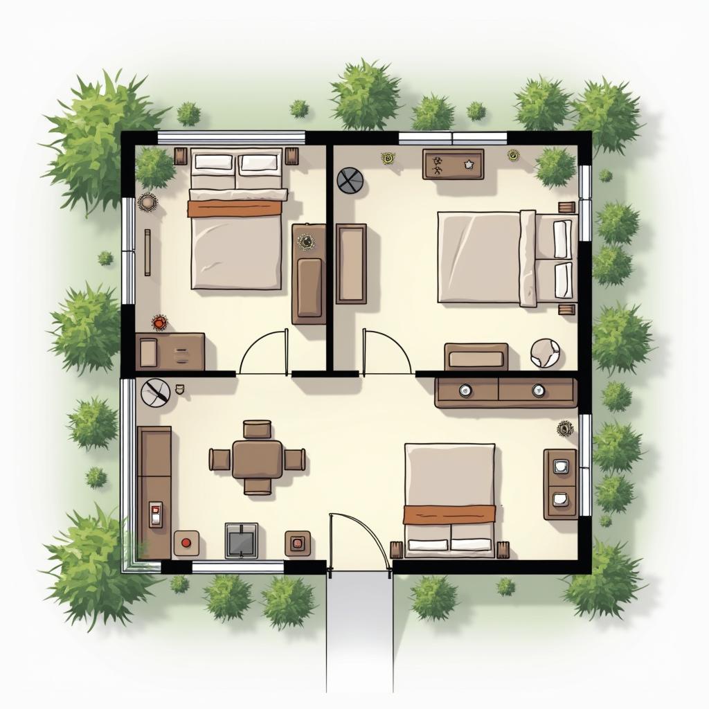 Bản vẽ mặt bằng chi tiết mẫu nhà homestay cấp 4 mái Thái