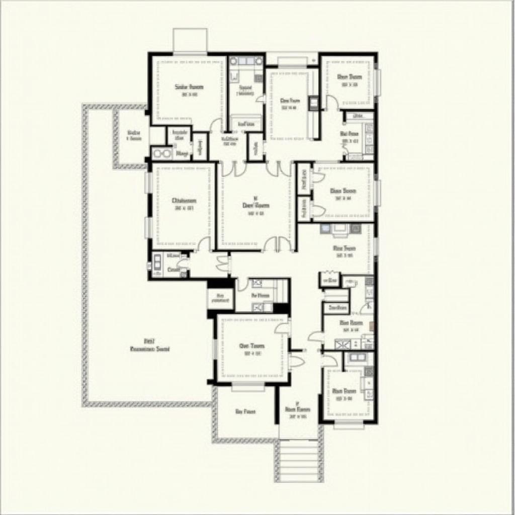 Bản vẽ mặt bằng chi tiết nhà 3 tầng mặt tiền 6m phong cách tân cổ điển, thể hiện bố trí các phòng và kích thước