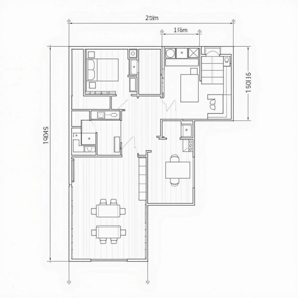 Bản vẽ mặt bằng chi tiết mẫu nhà cấp 4 gác lửng ngang 4m dài 15m