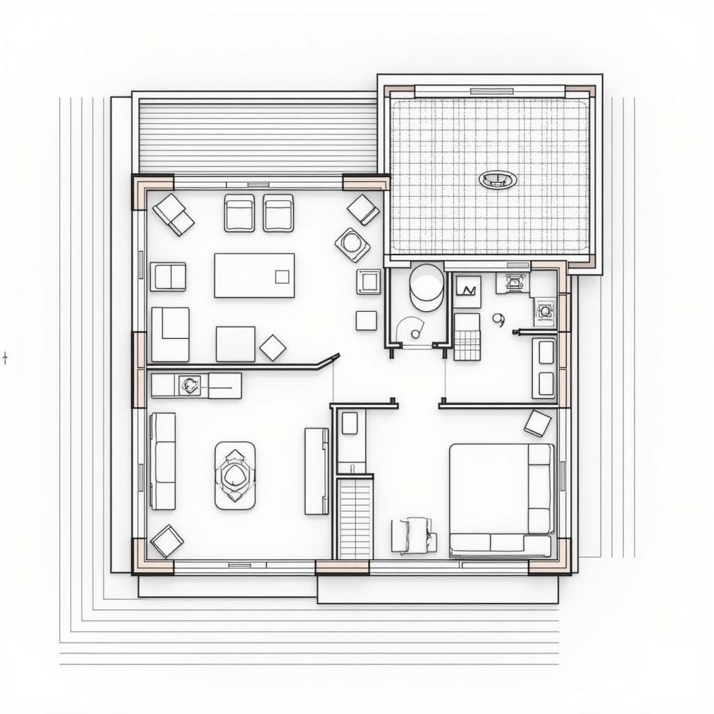 Bản vẽ mặt bằng nhà cấp 4 mái thái chi tiết
