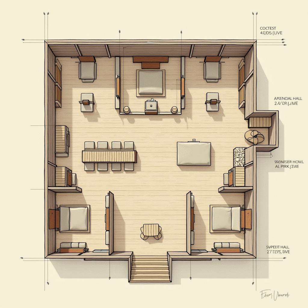 Bản vẽ mặt bằng chi tiết nhà thờ họ gỗ
