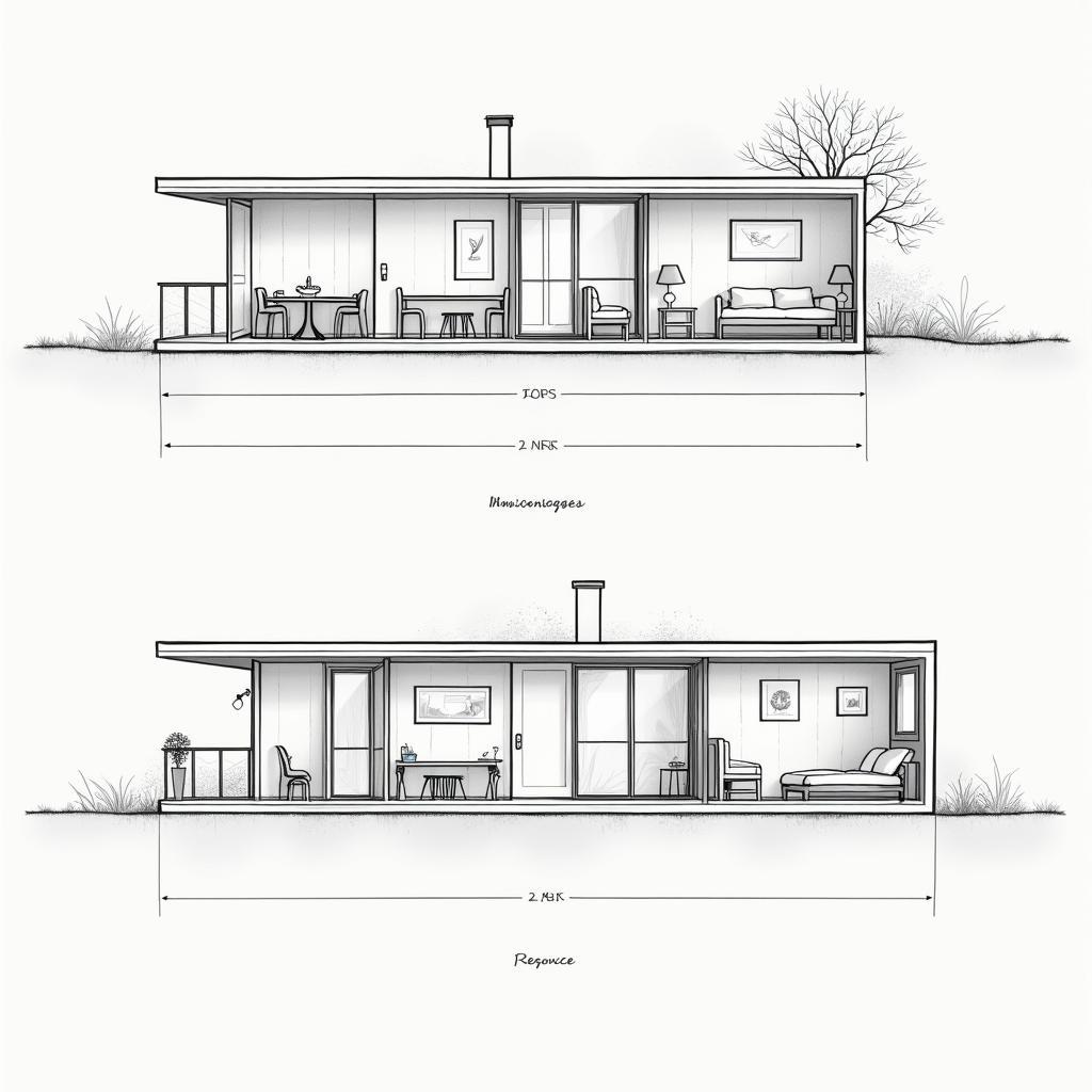 Bản vẽ chi tiết nhà ống 1 tầng có gác lửng bố trí các phòng hợp lý tiện nghi
