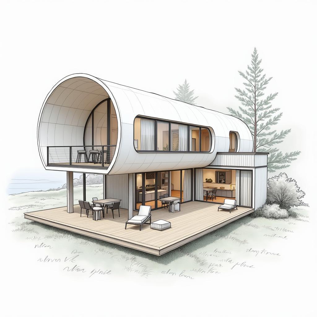 Bản vẽ nhà ống 3 tầng hiện đại, bố trí không gian mở, tối ưu ánh sáng tự nhiên