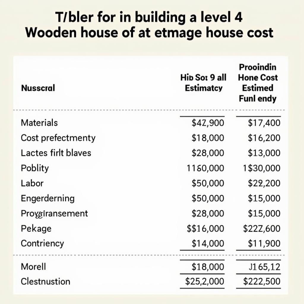Bang du toan chi phi xay nha go cap 4 chi tiet nhat