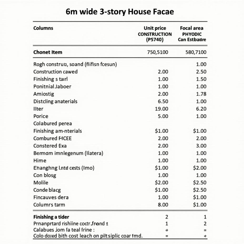 Du toán chi phí xây nhà mặt tiền 6m 3 tầng chi tiết và chính xác nhất