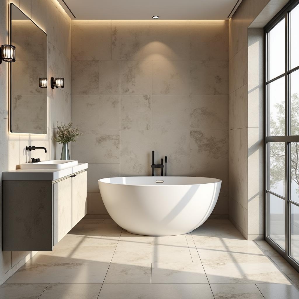 Mẫu gạch ốp lát nhà vệ sinh giả đá tự nhiên, sang trọng