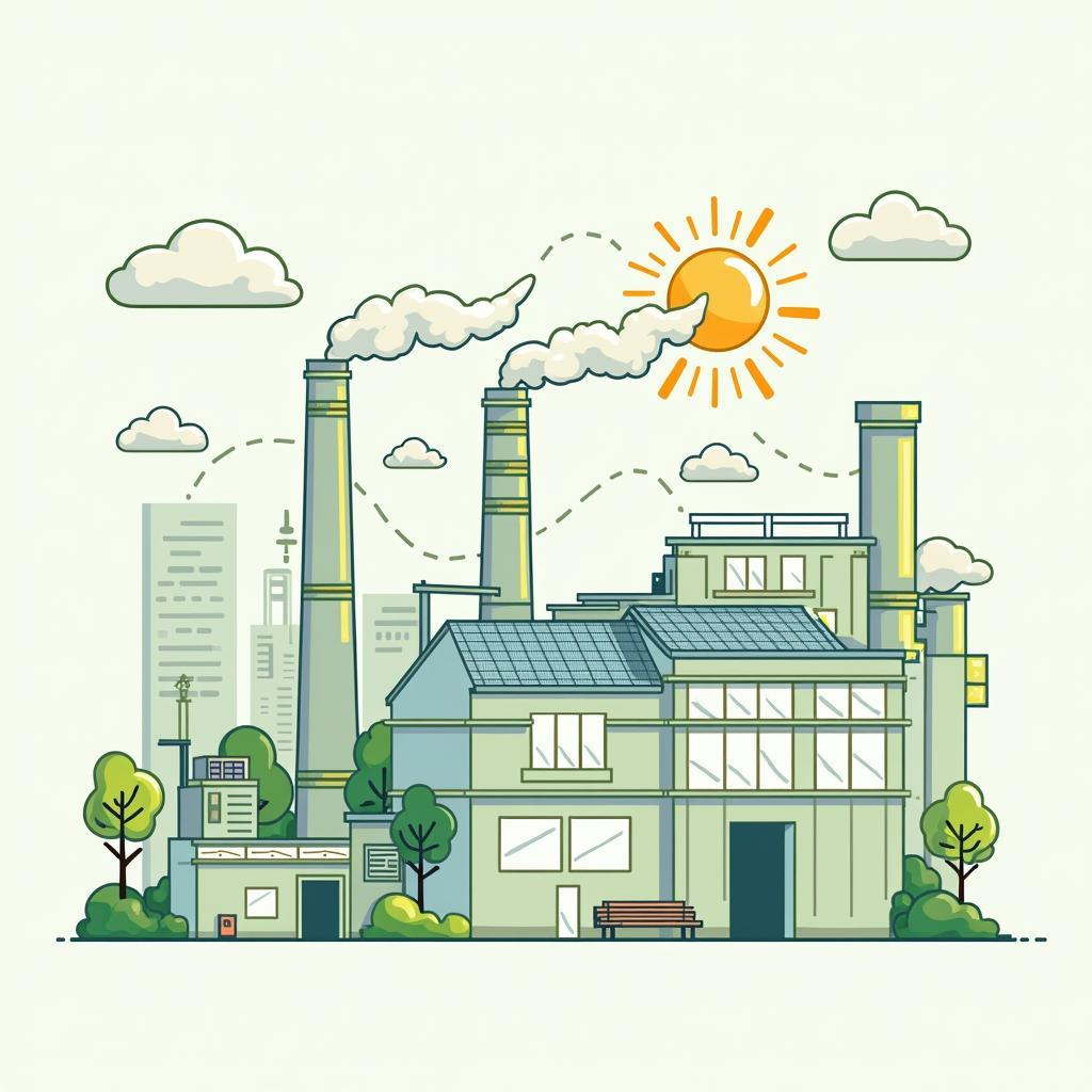 Giai phap xanh cho nha xuong, su dung nang luong mat troi, thiet ke thong gio tu nhien, tiet kiem dien