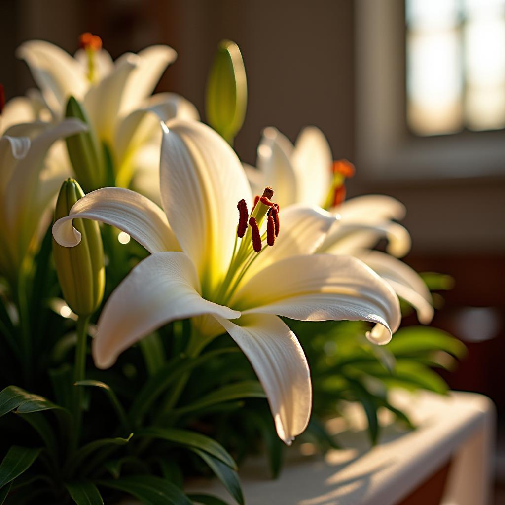 hoa lily cắm nhà thờ tinh tế trang trọng ý nghĩa