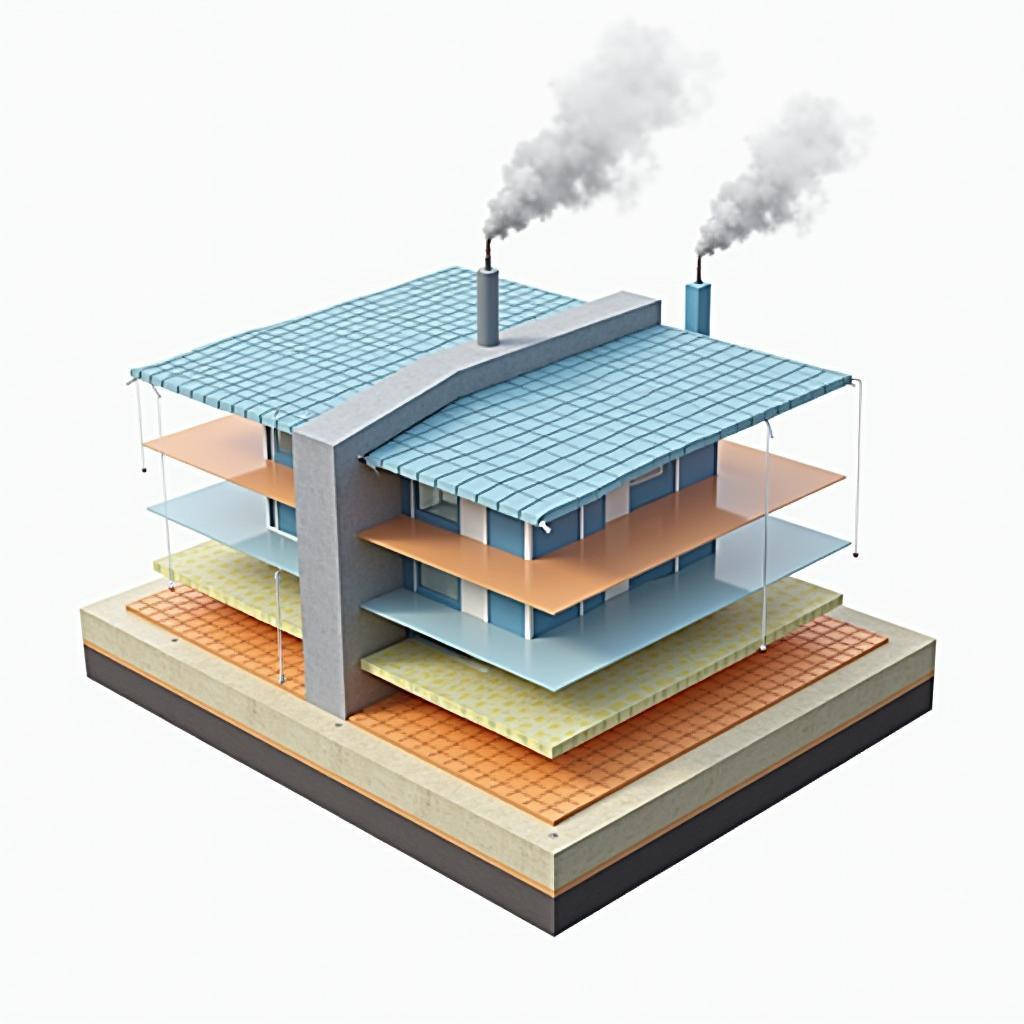 Ket cau mai ton lanh nha xuong, chi tiet lop chong nong, cach nhiet, chong on