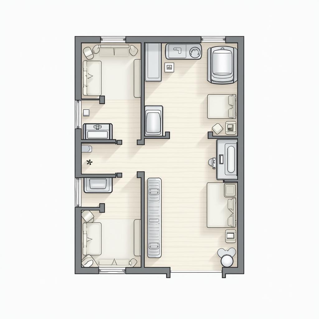 Mat bang nha xuong mini tiet kiem dien tich, bo tri toi uu khong gian, de dang su dung