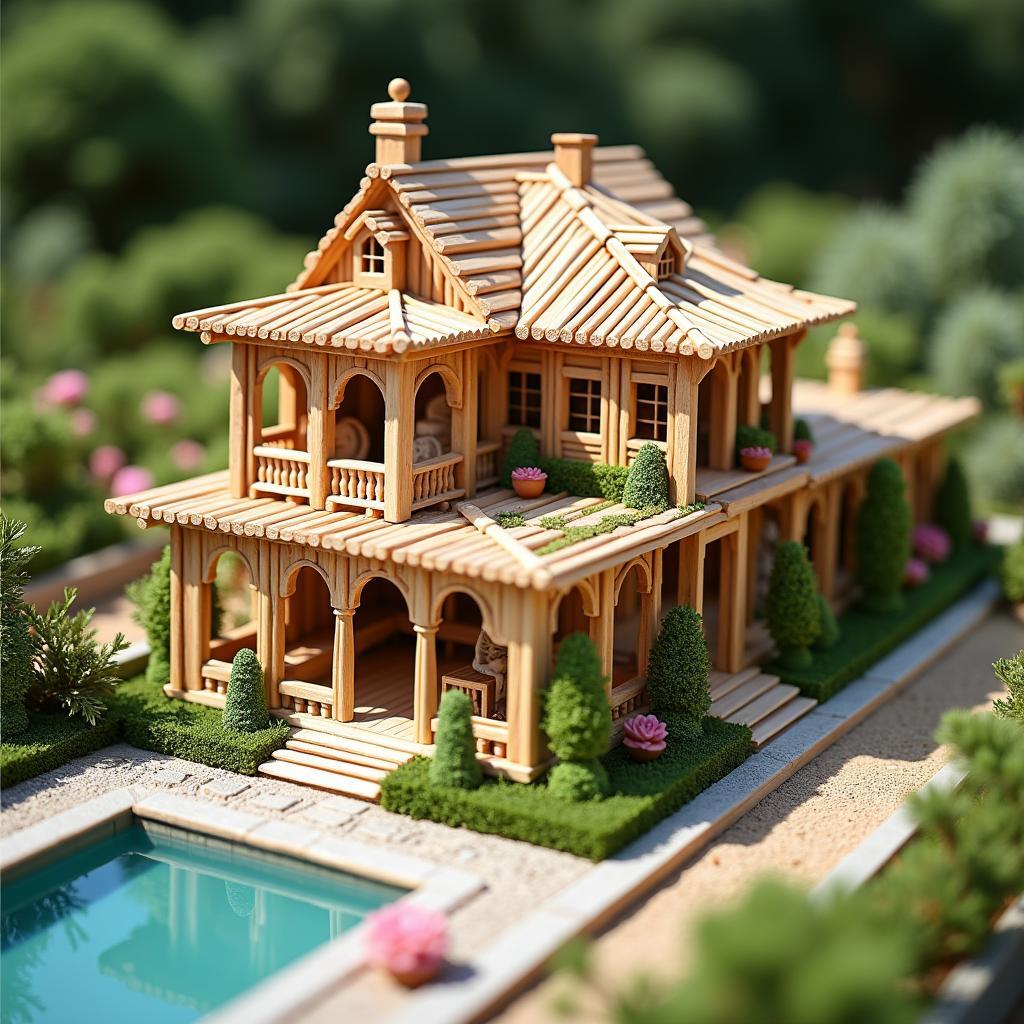 mau biet thu vuon que kem dep kieu sa xung quanh co vuon