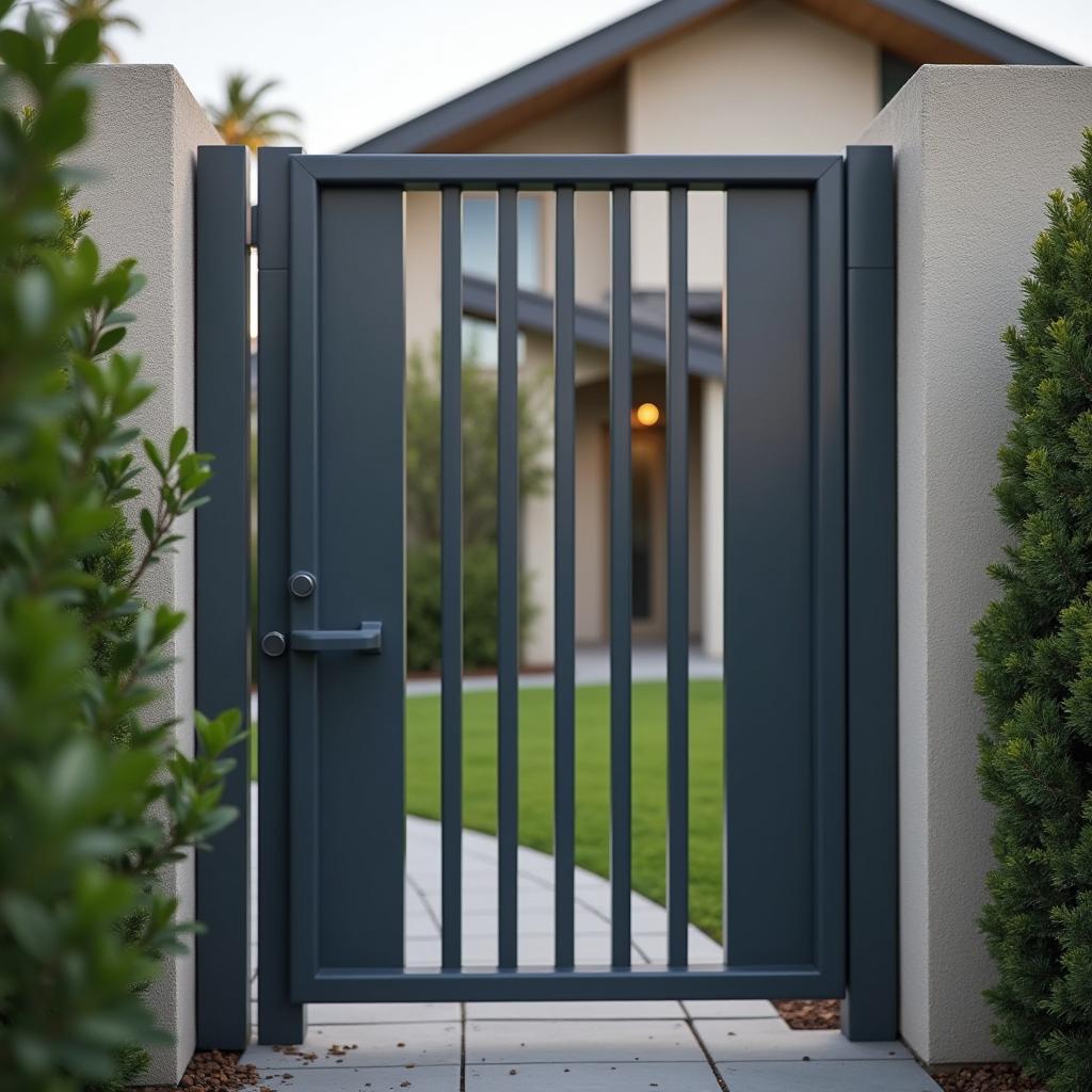 Mẫu cổng nhà đẹp sắt hộp đơn giản hiện đại