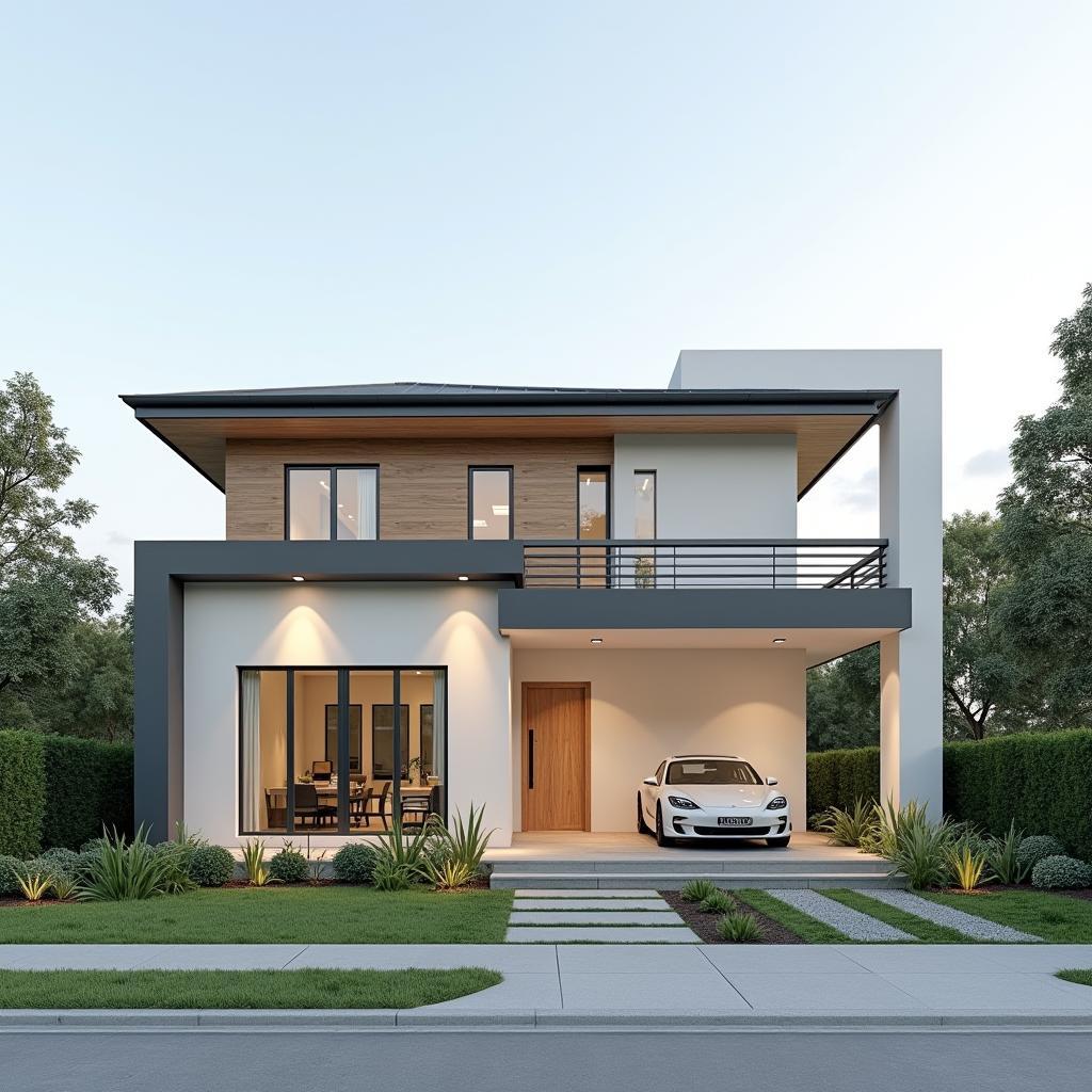 mẫu nhà cấp 4 chữ L thiết kế đơn giản tiện nghi tối ưu không gian