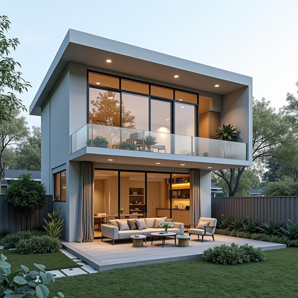 mẫu nhà cấp 4 có gác lửng thiết kế thông minh tiết kiệm diện tích