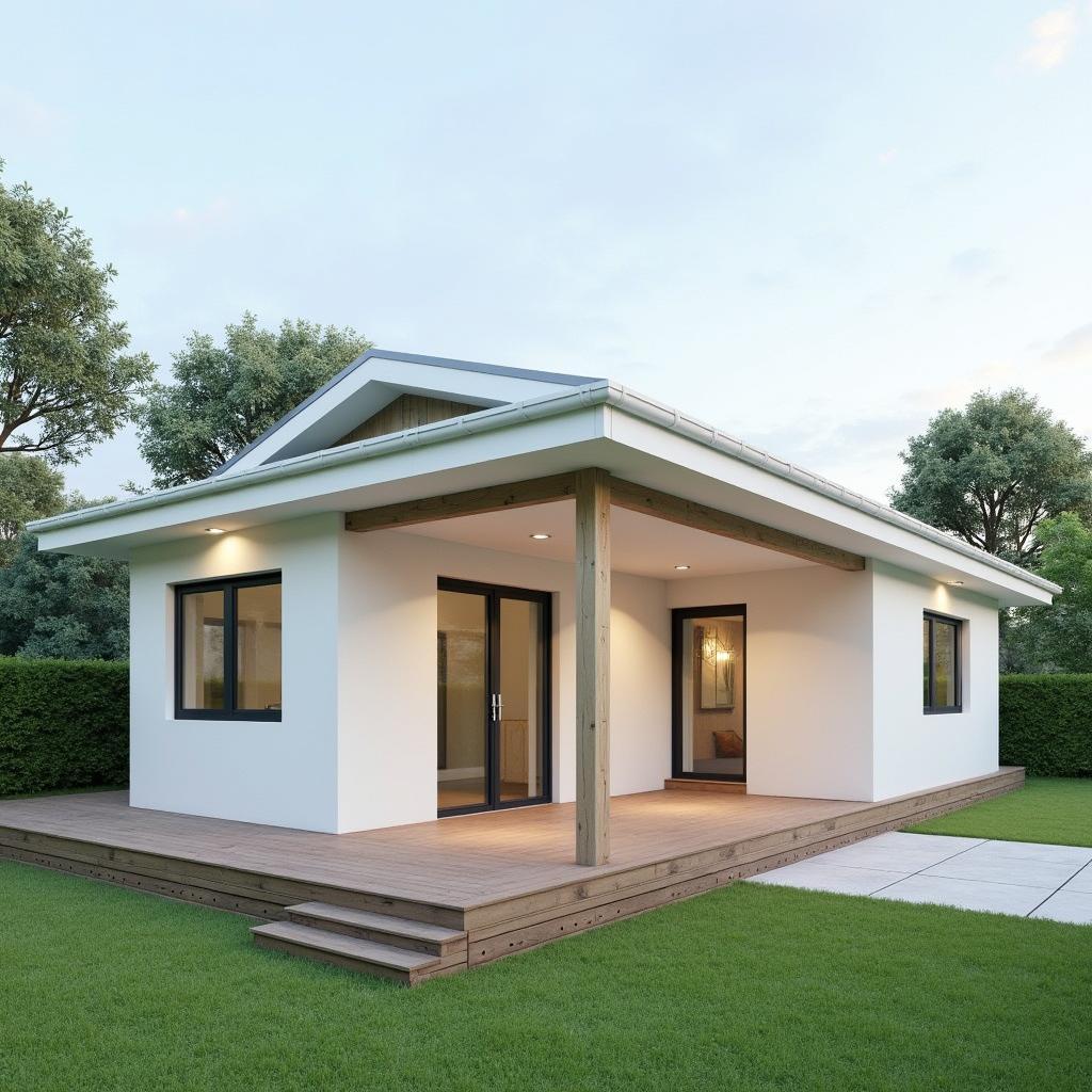 Mẫu nhà cấp 4 mái bằng ngang 4m dài 15m thiết kế tiết kiệm chi phí