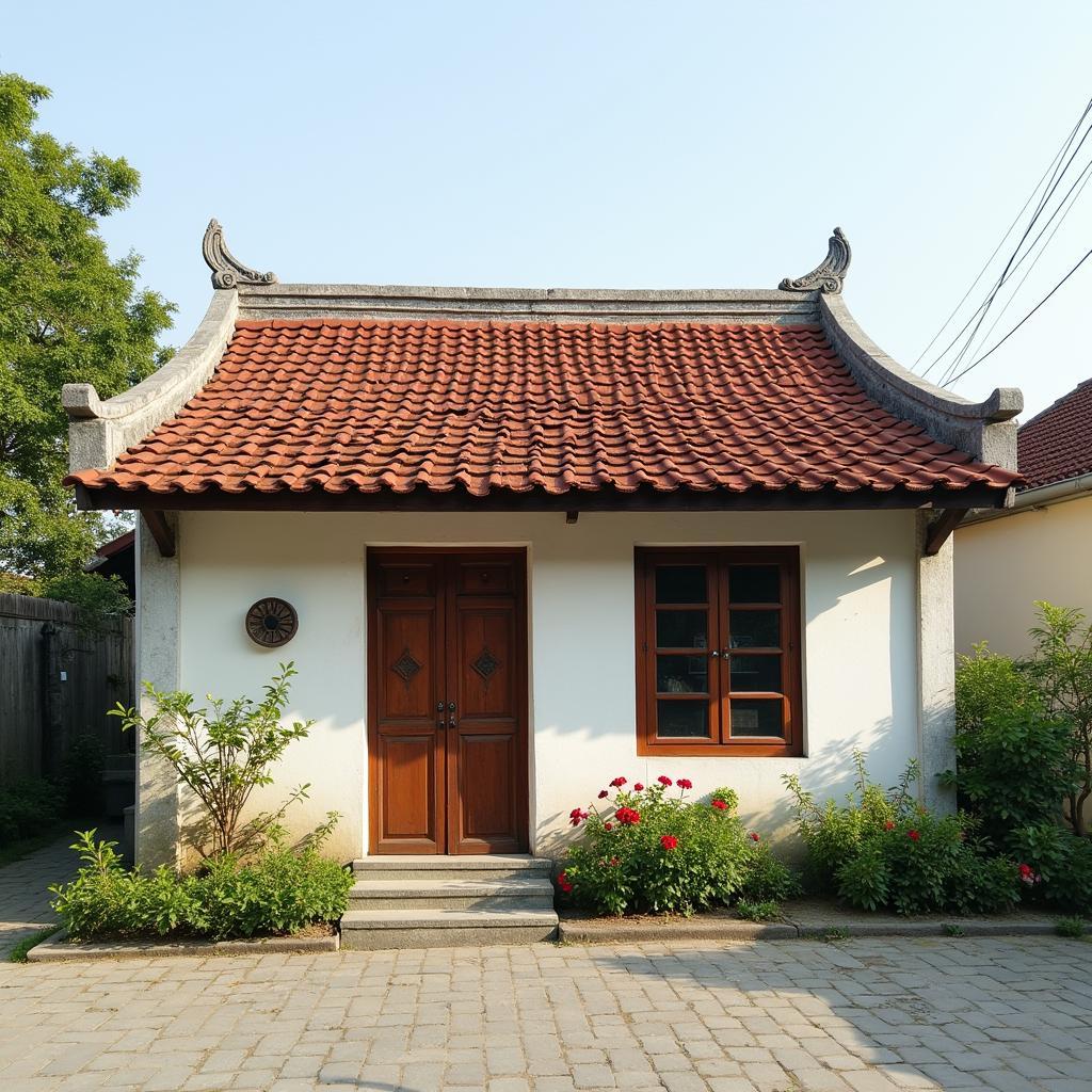 Mẫu nhà cấp 4 mái ngói đỏ xưa, kiến trúc nông thôn Việt Nam