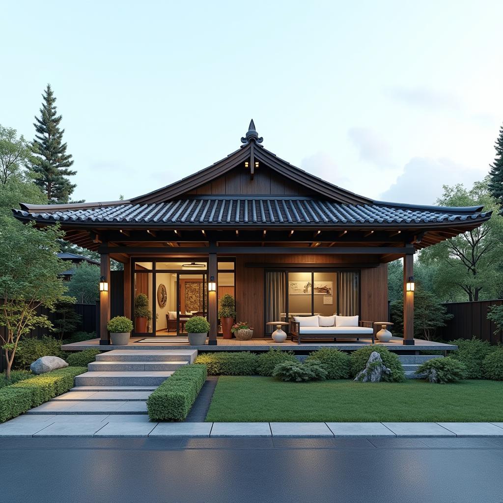 mẫu nhà cấp 4 mái nhật thanh lịch tinh tế đa phong cách