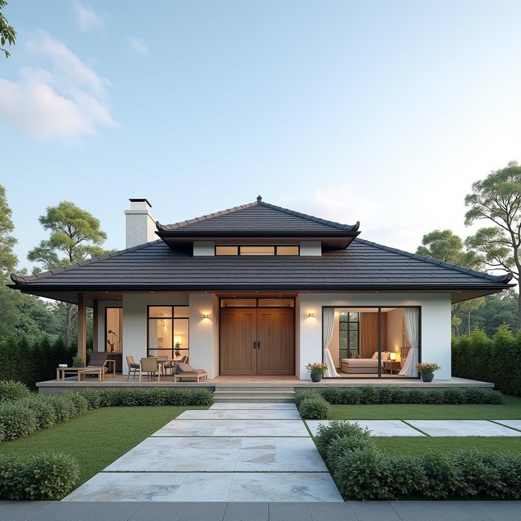 Mau nha cap 4 mai nhat thiet ke tinh te phu hop gia dinh