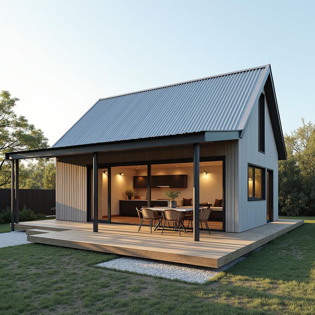 Mẫu nhà cấp 4 mái tôn đẹp giá rẻ tiết kiệm chi phí