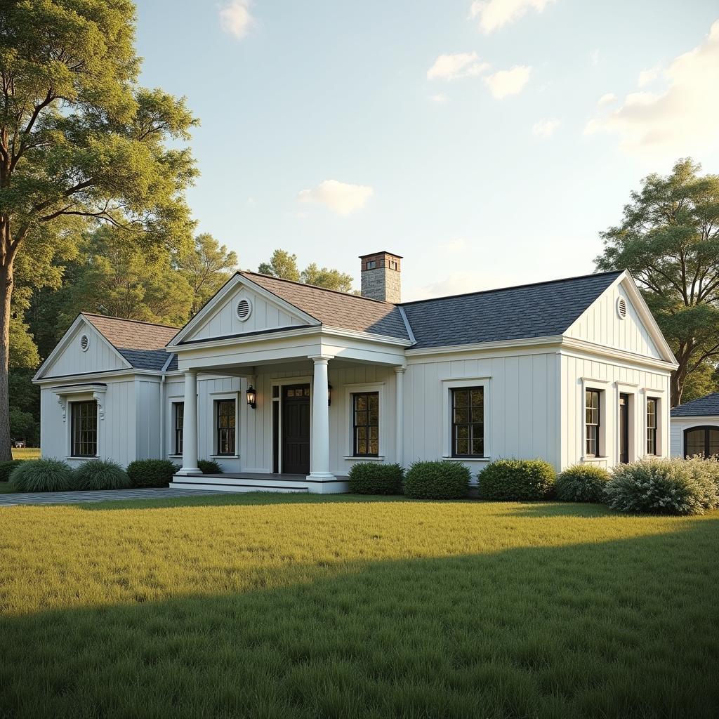 Mau nha cap 4 tan co dien nong thon thiet ke yen binh hoa hop thien nhien