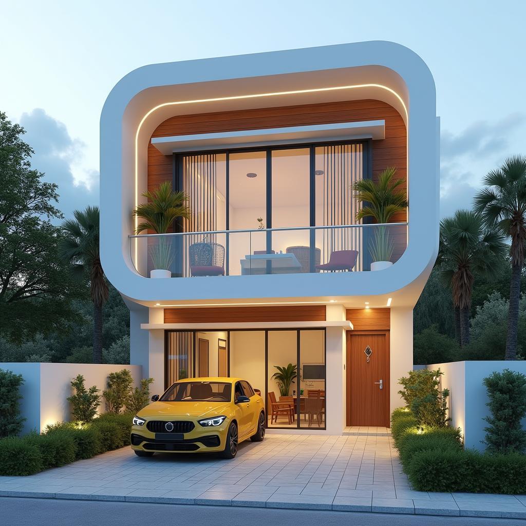 Mẫu nhà ống 2 tầng mặt tiền 5m, thiết kế thông minh, tối ưu không gian, sử dụng màu sắc tươi sáng, tạo cảm giác rộng rãi