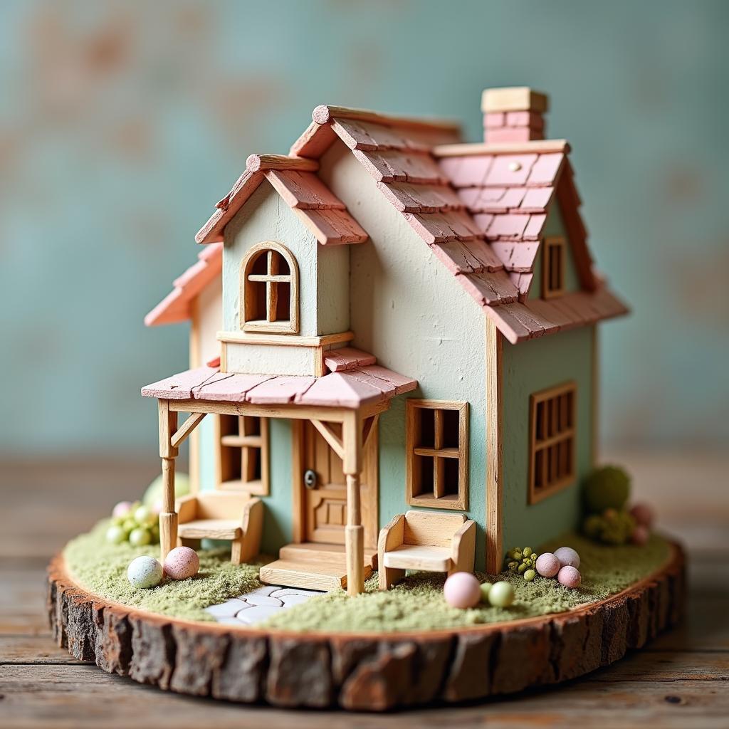 mau nha lam tu que kem co dien vintage trang tri dep