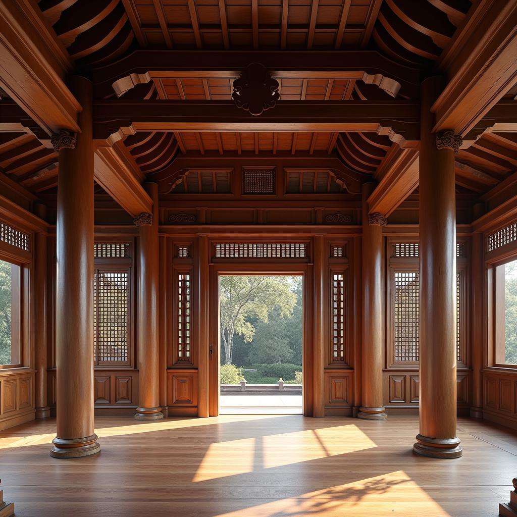 Mẫu nhà thờ họ gỗ thể hiện sự giàu có quyền lực