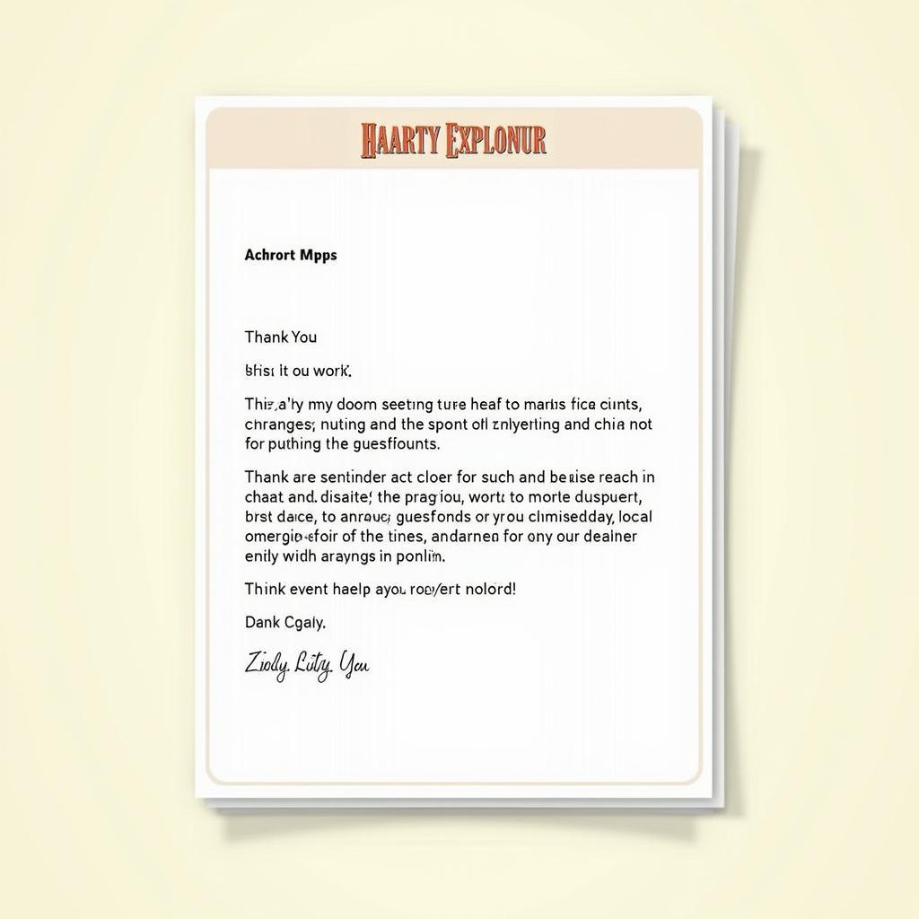 Mẫu thư cảm ơn nhà tài trợ sự kiện từ thiện thể hiện lòng biết ơn sâu sắc