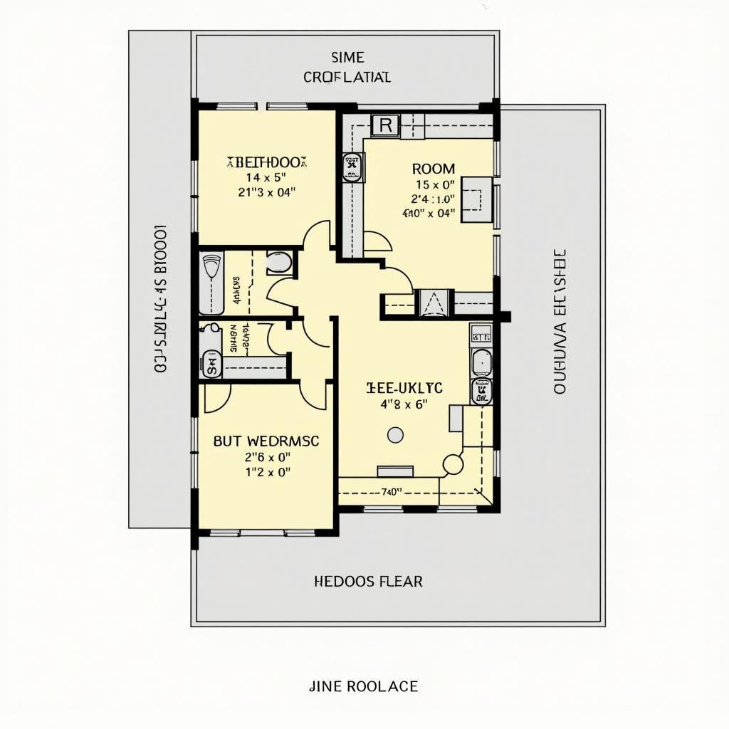 Mặt bằng công năng nhà Bungalow phong cách đồng quê