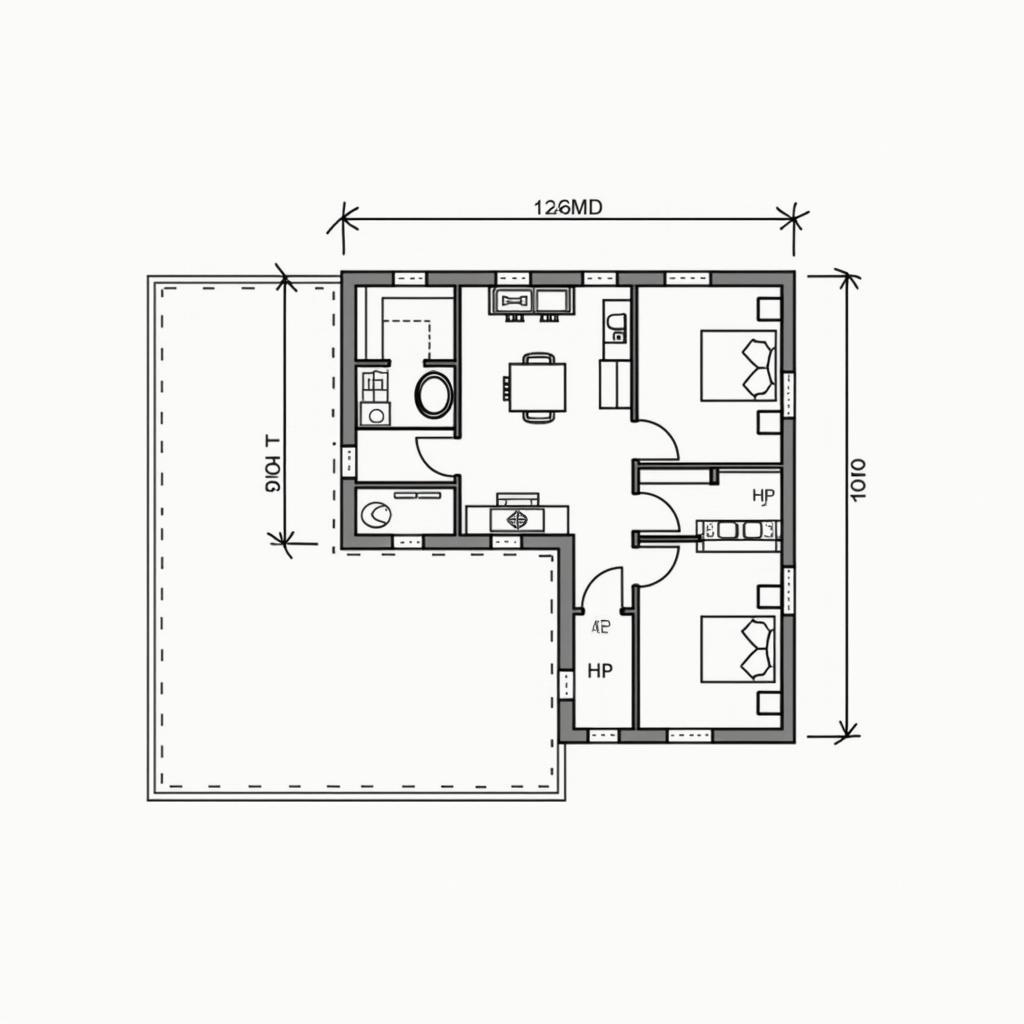 Bản vẽ chi tiết nhà Bungalow phong cách tối giản