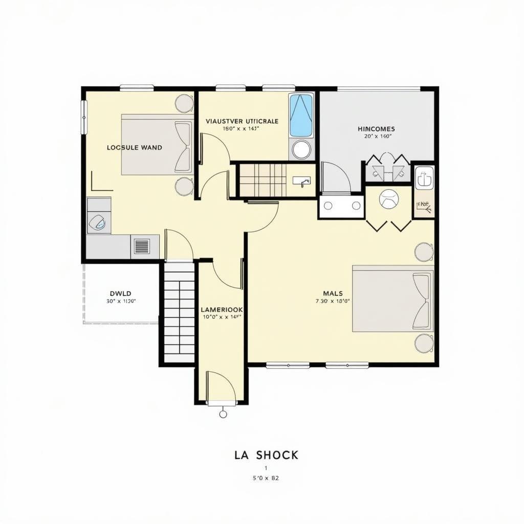 Bản vẽ mặt bằng nhà cấp 4 gác lửng nhỏ đẹp