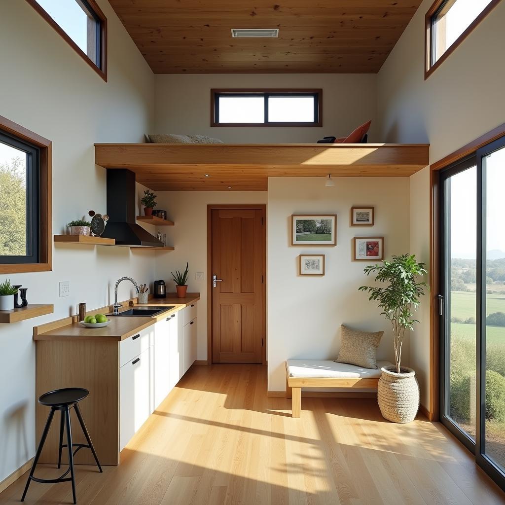 mẫu nhà cấp 4 có gác lửng nhỏ thiết kế thông minh