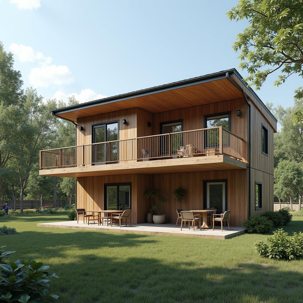 Nha cap 4 gac lung nong thon tien nghi toi uu khong gian