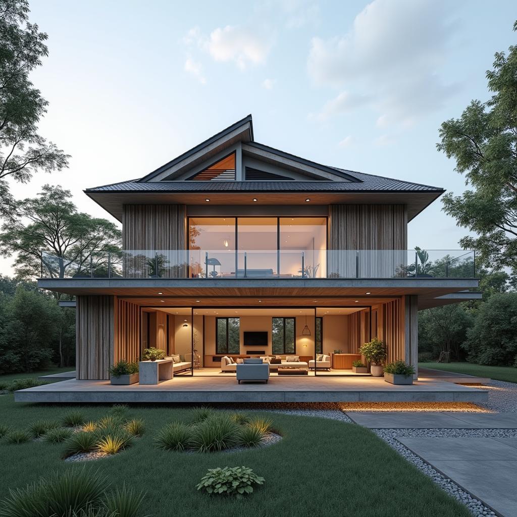 Nha cap 4 mai nhat co gac lung tang dien tich su dung