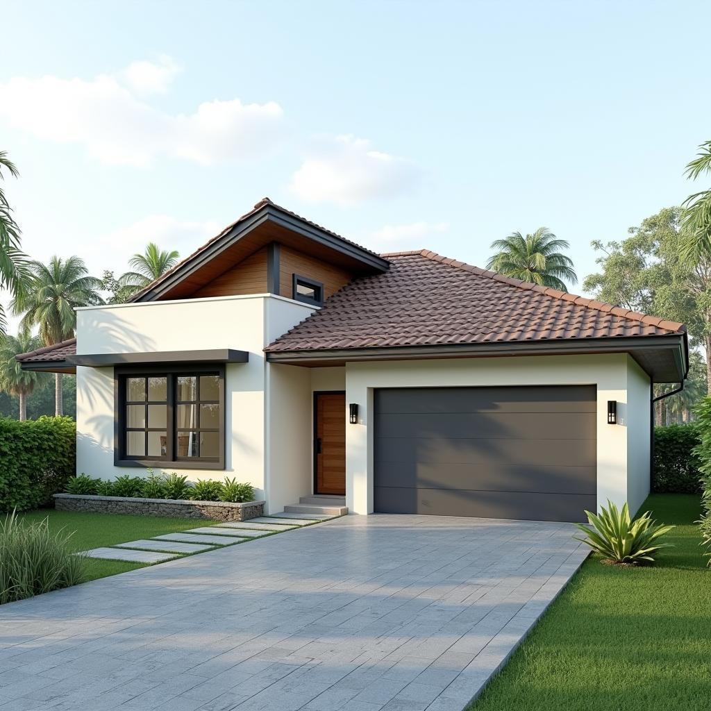 mẫu nhà cấp 4 mái thái đơn giản hiện đại chi phí hợp lý