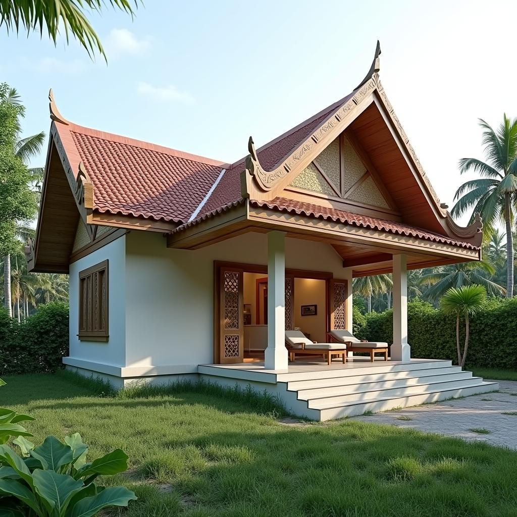 Nhà cấp 4 mái thái giá rẻ, thiết kế đơn giản, tiết kiệm chi phí xây dựng