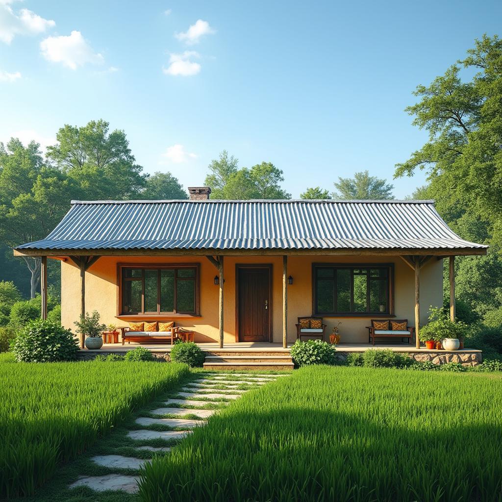 Nha cap 4 mai ton nong thon dep gia re vuot troi