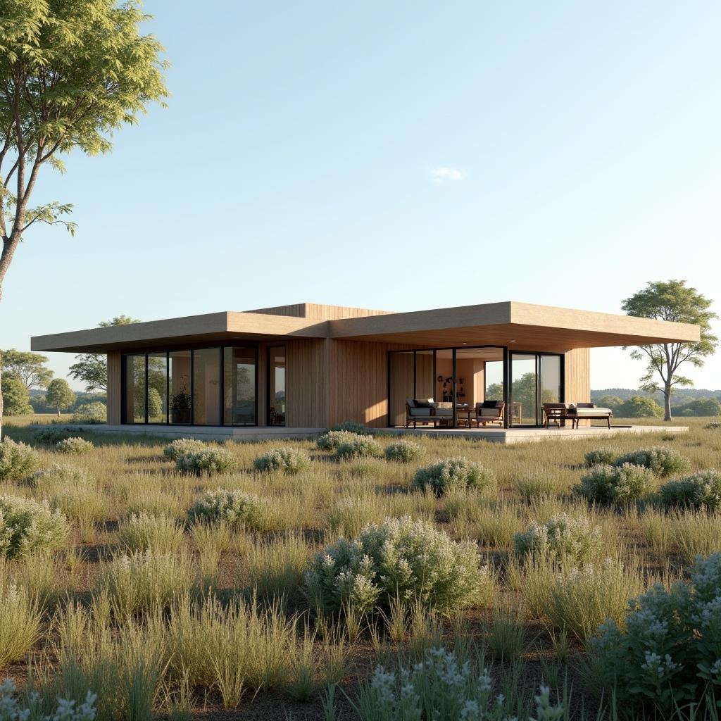 mẫu nhà cấp 4 nông thôn mái bằng tiết kiệm chi phí