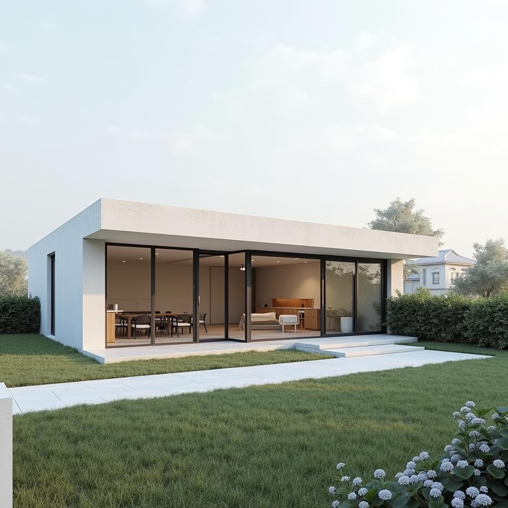 mẫu nhà cấp 4 phong cách tối giản đẹp mắt