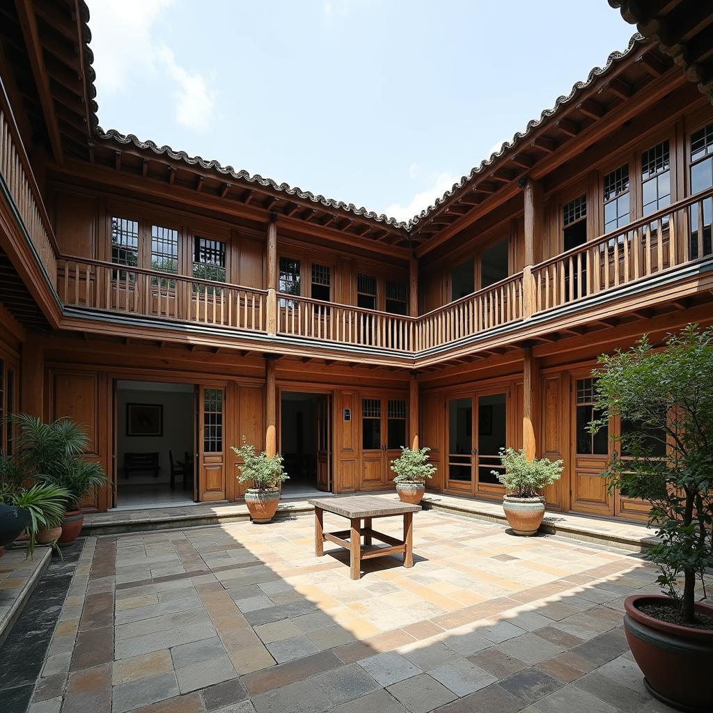 Nhà cổ Bắc Bộ 2 tầng, kiến trúc truyền thống, không gian sống rộng rãi, thoáng đãng, phù hợp gia đình nhiều thế hệ