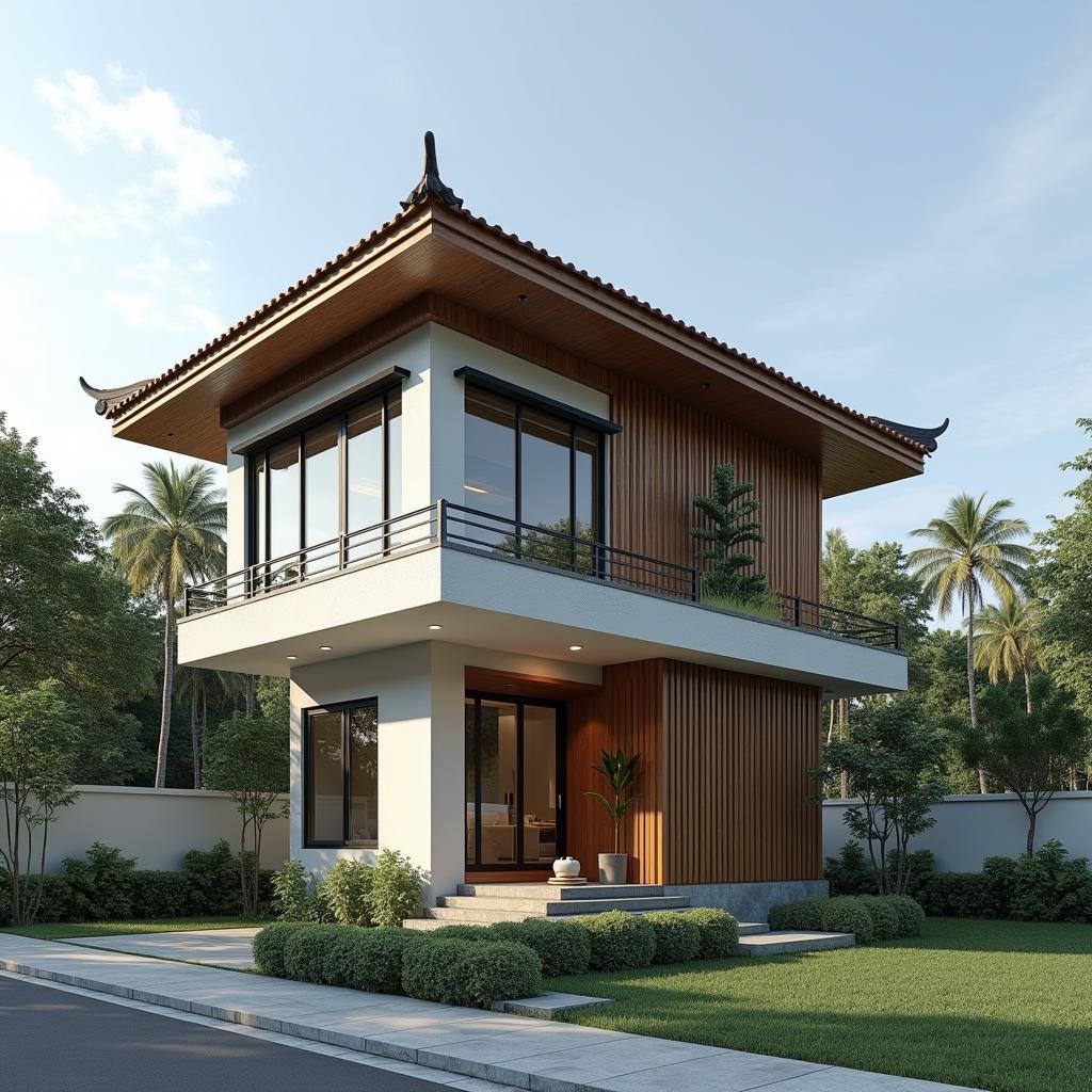 nha hop 2 tang mai thai don gian dep va tiet kiem