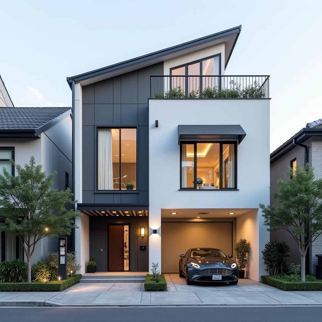 Nhà phố kiểu Nhật mặt tiền 5m, thiết kế hiện đại và thông thoáng