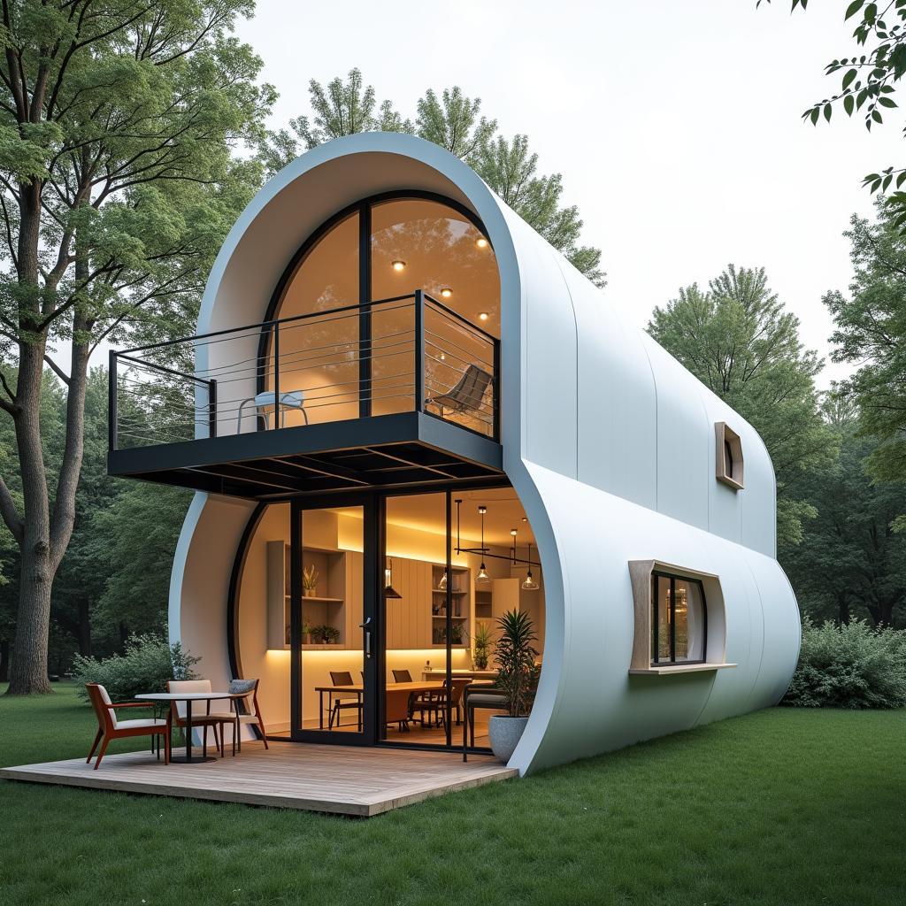 nha ong 1 tang co gac lung nho xinh hien dai