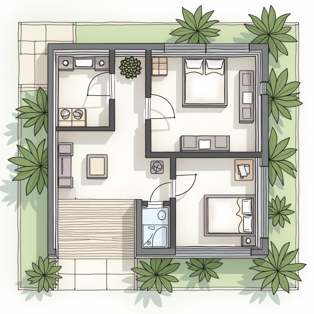 mat bang cong nang nha ong 1 tang mai thai 3 phong ngu