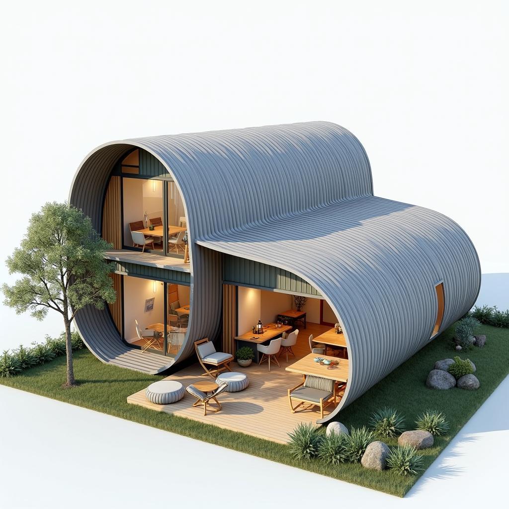 Nha ong 2 tang mai ton chu L thiet ke doc dao sang tao