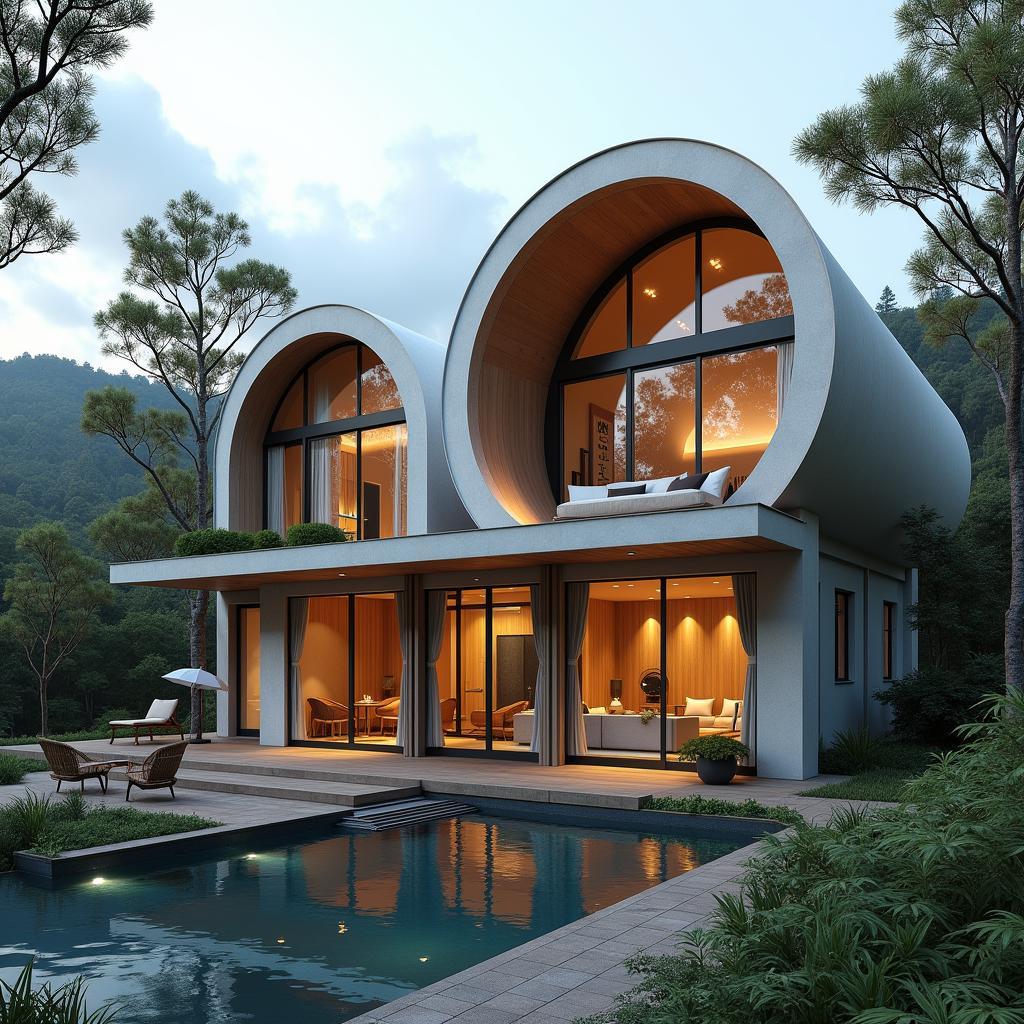 Mẫu nhà ống 3 tầng mái Nhật sang trọng, thiết kế tinh tế, sử dụng màu sắc trung tính