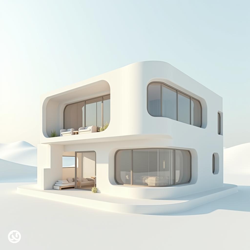 Nhà ống sơn màu trắng sứ hiện đại và tinh tế